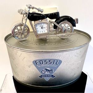 Fossil Limited Edition Motorcycle Timepiece Desk Clock Watch w/ Original Box